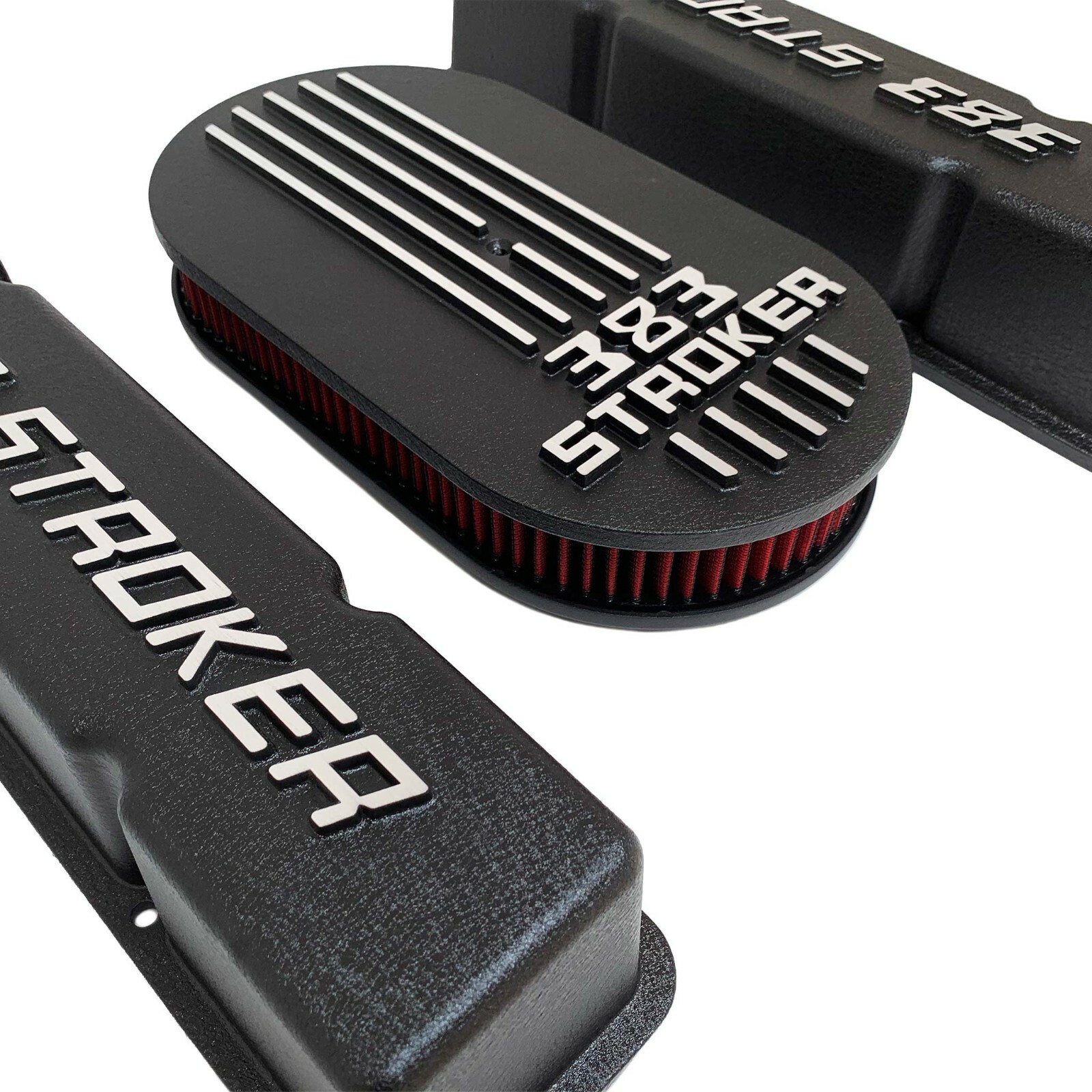 383 STROKER Valve Covers & Air Cleaner Kit - Black - Made in the USA - Ansen USA