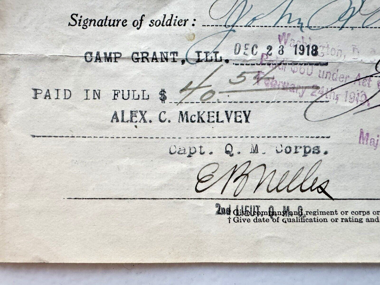 1918 WWI HONORBLE DISCHARGE PAPERS FROM THE UNITED STATES ARMY PRIVATE MALEY