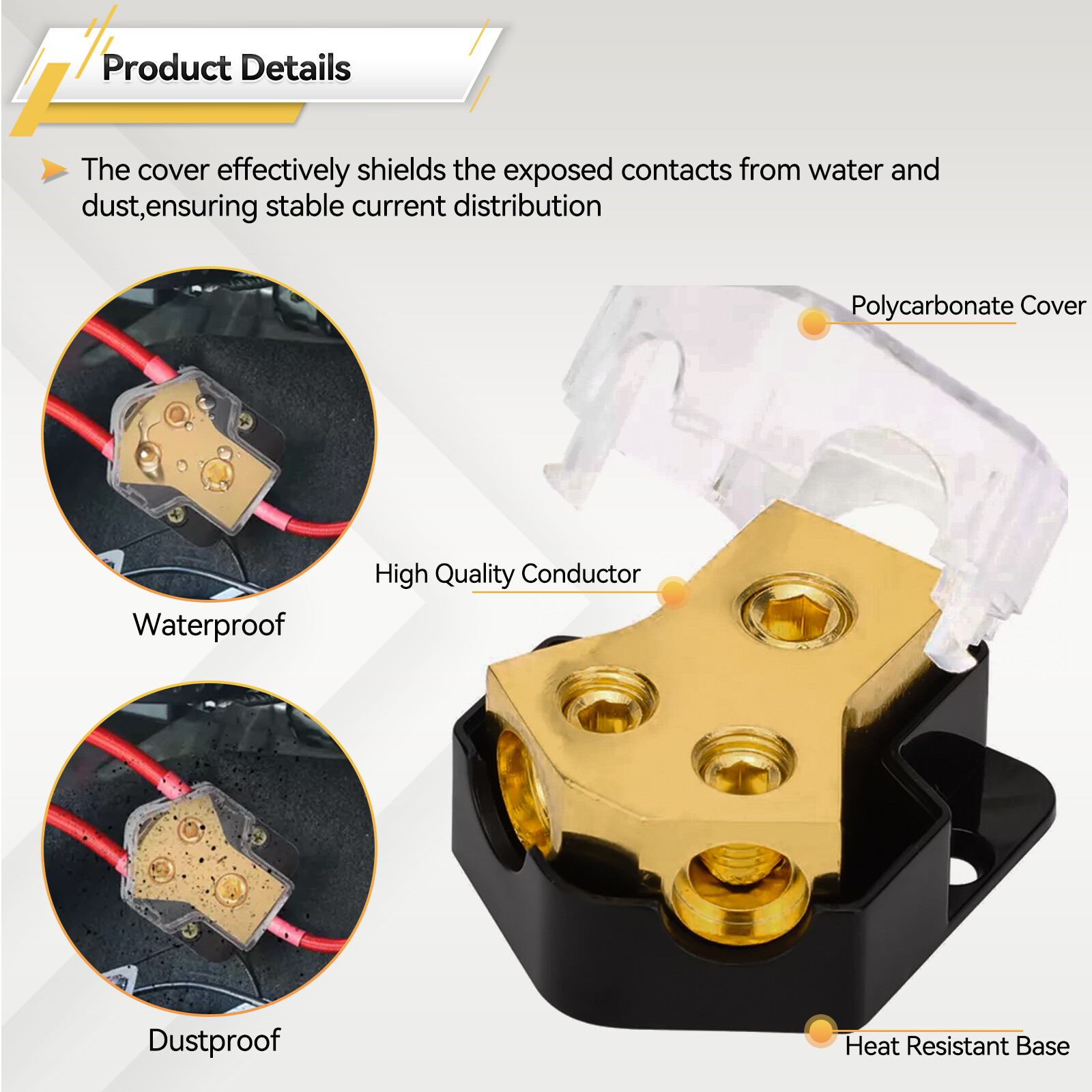 2x Car Audio Splitter Amp Distribution Power 0/2/4 Gauge In 4 / 6 / 8 Gauge Out.