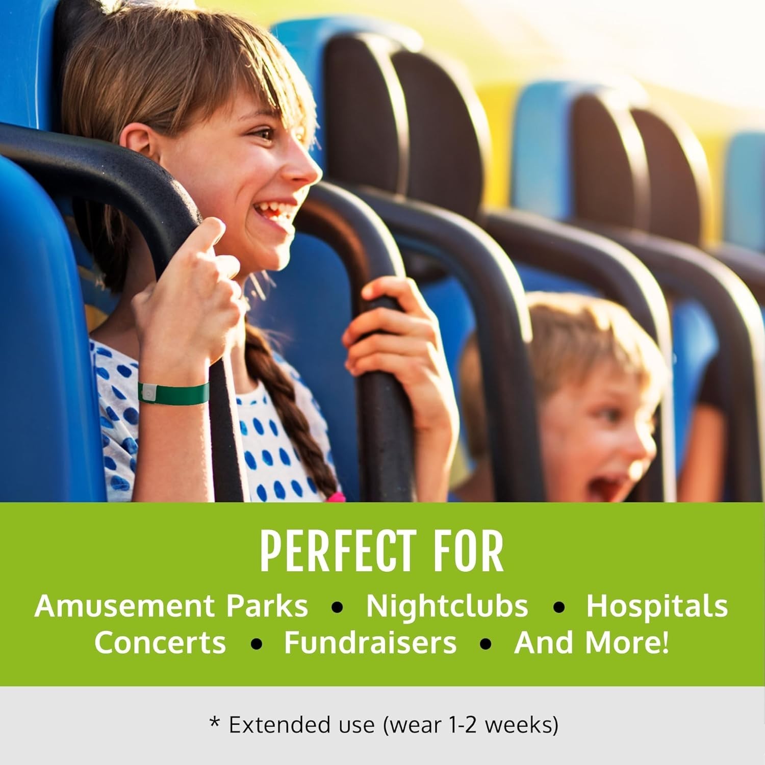 500 Neon Yellow Plastic Wristbands for Events – Extended Wear, Secure Snap Pr...