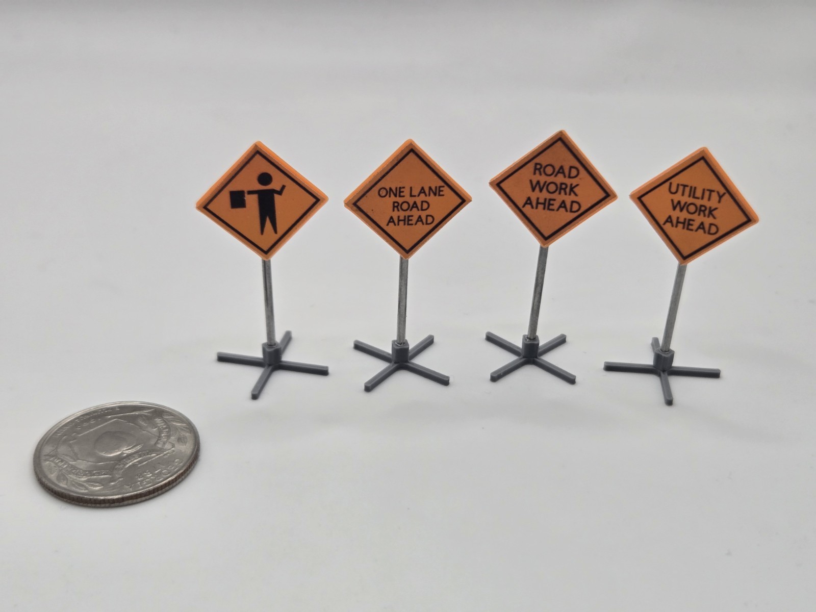 1/64 Scale Caution Work Ahead Signs *Set of 4*