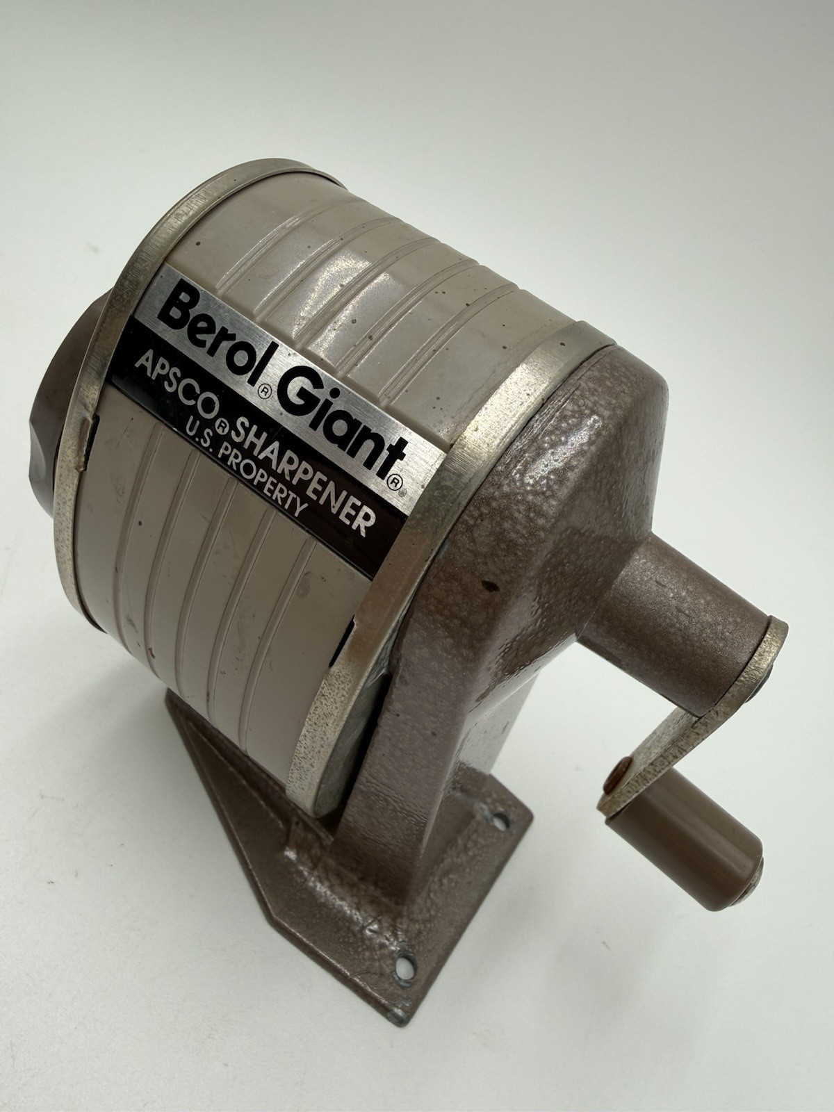 Vtg Berol Giant APSCO 6 Hole Pencil Sharpener Wall Mount Mid-Century USA