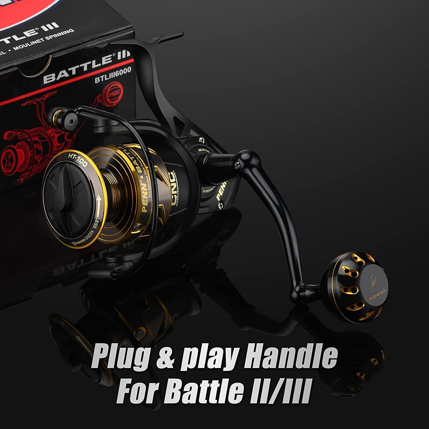 GOMEXUS Power Handle 75mm For Penn Slammer/Spinfisher 5500-6500 Spinning Reel