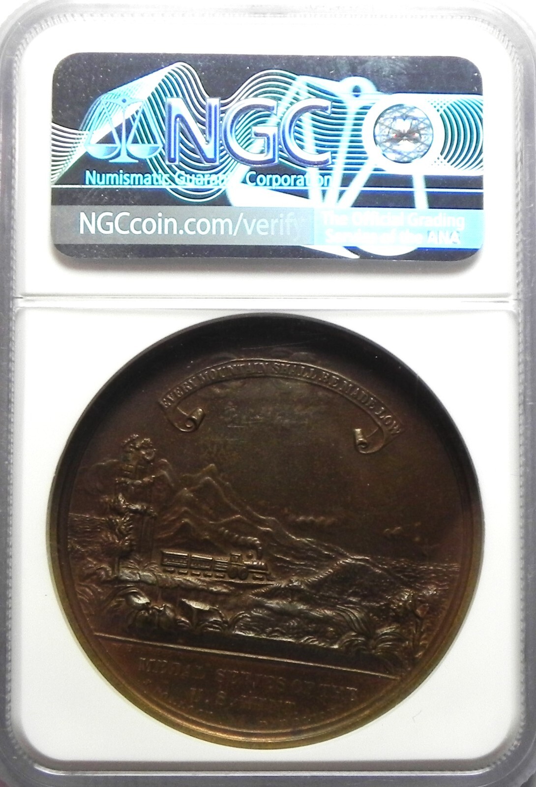 1869 HK-12 Pacific Railway Completion -20th Century RESTRIKE-NGC MS65