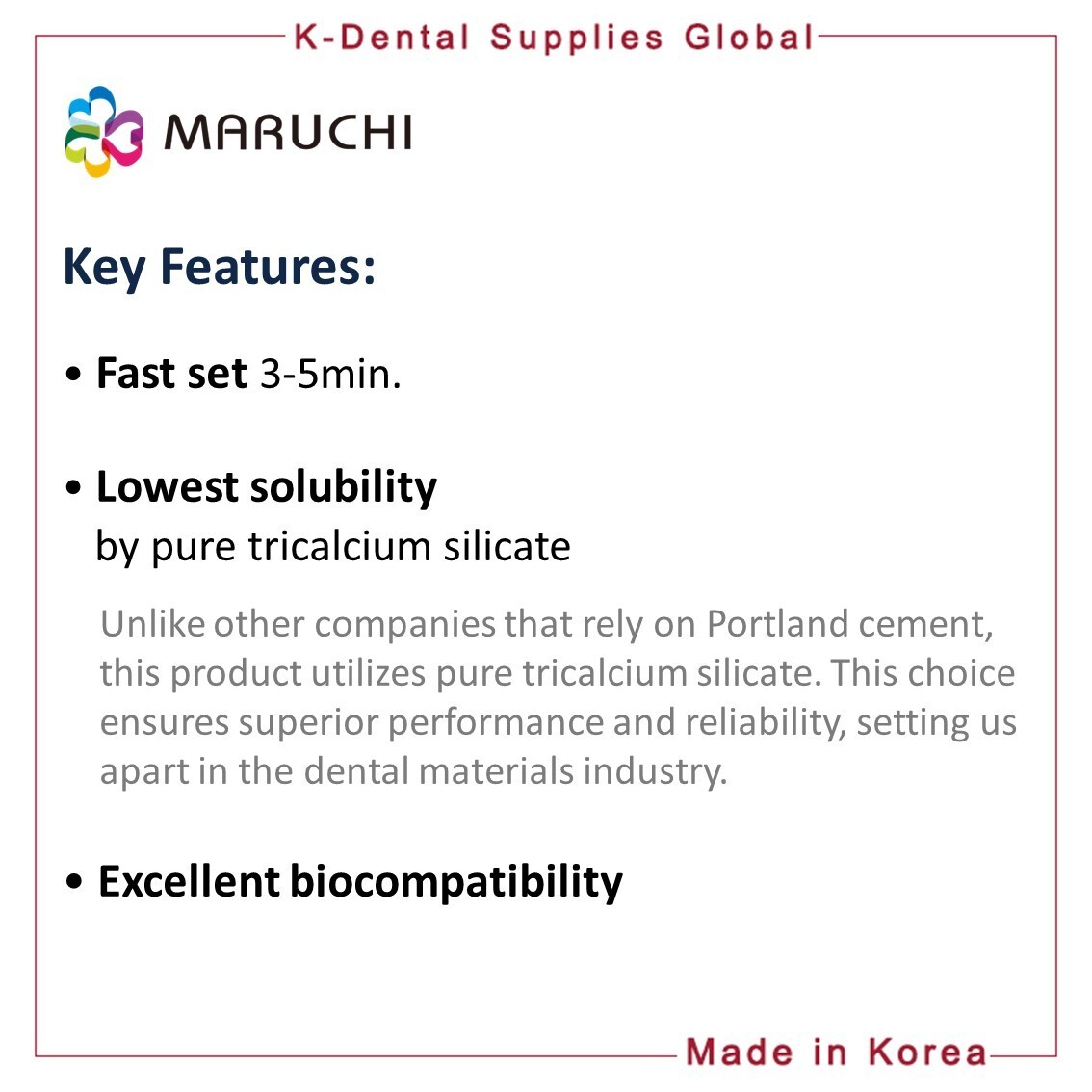 MARUCHI ENDOCEM MTA BioCeramic Premixed Injectable material (1 x 2g syringe)