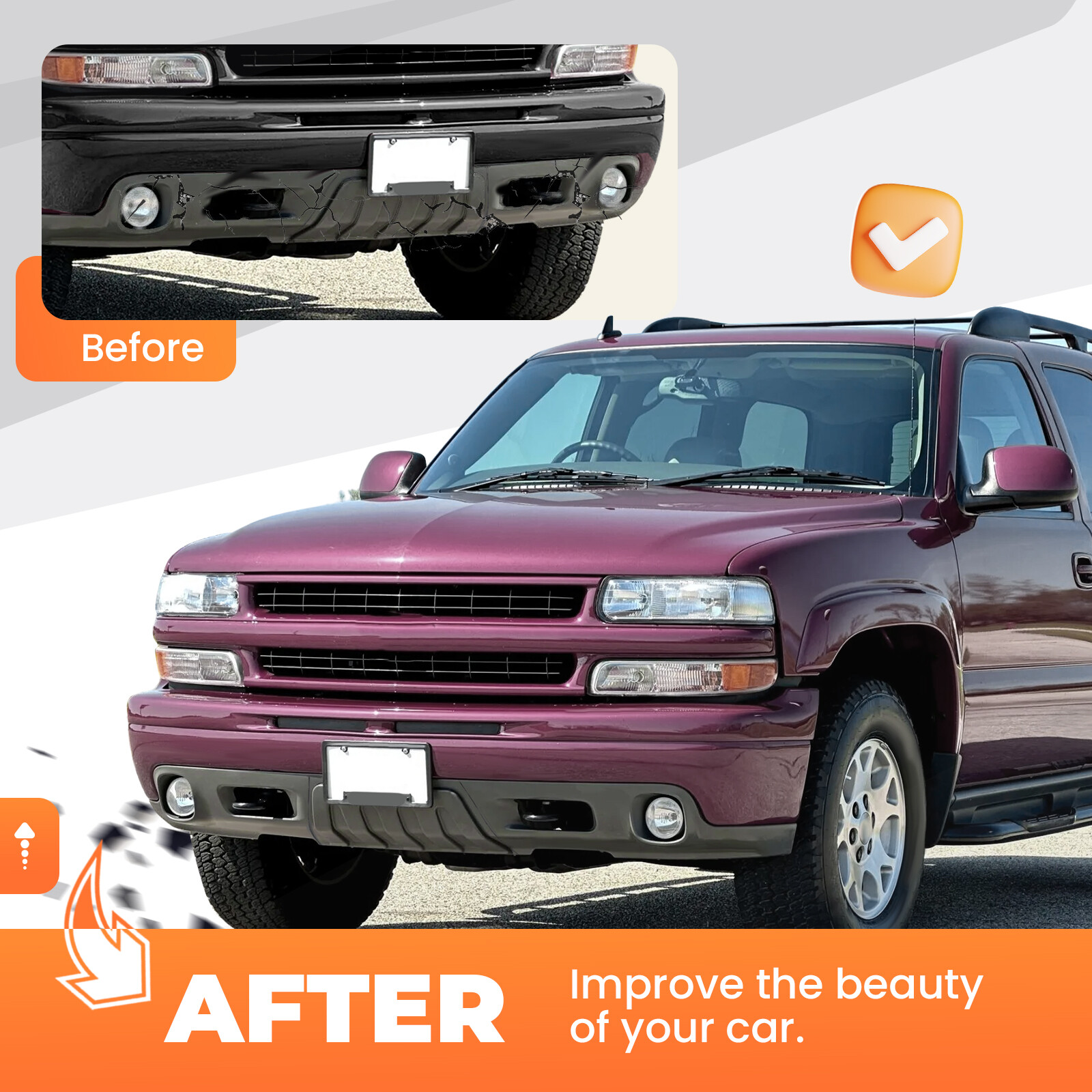 Front Valance For Chevrolet Tahoe Suburban Z71 2003-06 Lower Air Deflector Gray