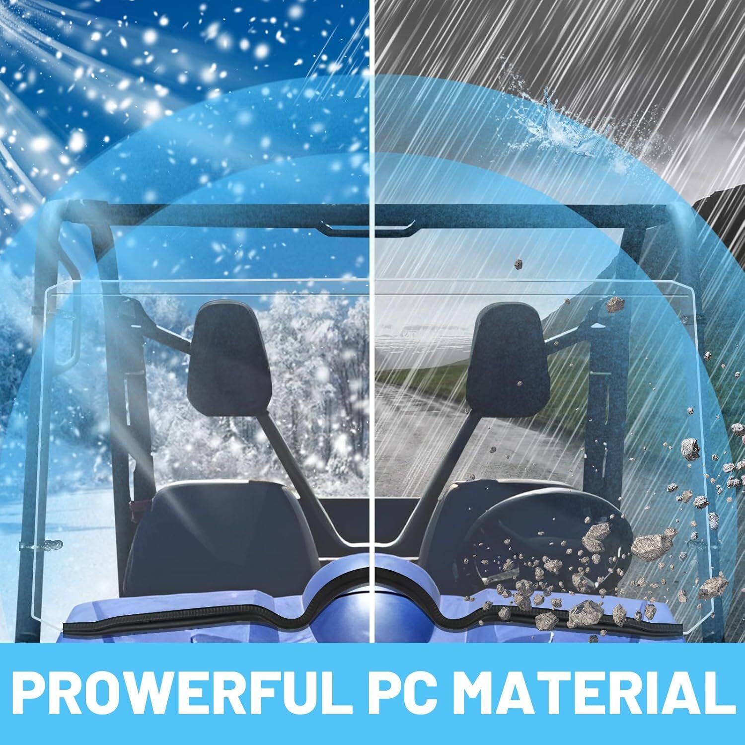 Full Front Windshield Scratch Resistance For Yamaha Rhino 450 660 700 2004-2013