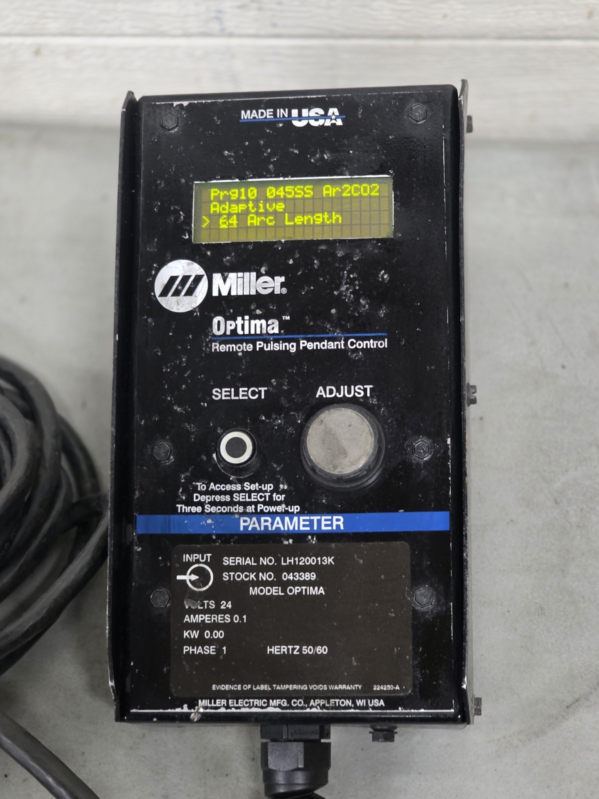 Miller Optima Welding Pendant Control 043389 #2