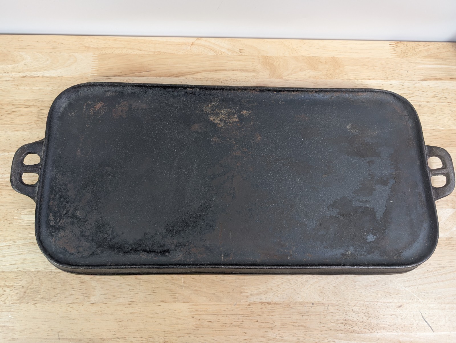 Vintage Cast Iron Long Griddle - No. 6 -  Flat Griddle - 23in x 10in - Heavy