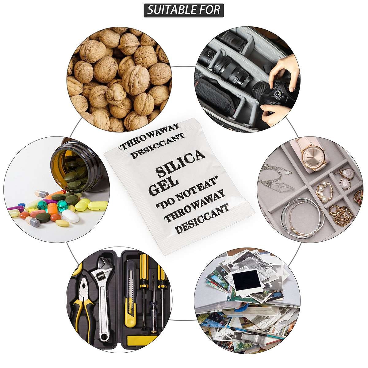 60pcs 5 Gram Silica Gel Desiccant Packets–Mini Moisture Absorbing Packets