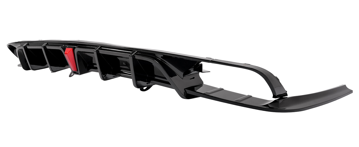 Fits 2018-2022 Honda Accord NEW Rear Bumper Diffuser & Light Glossy Black Trim