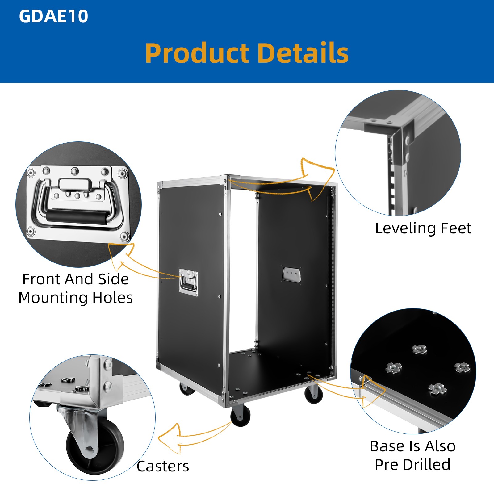16U Server Rack Open Frame Rolling Network Data Rack 19 inch w/ Casters 4 Post!