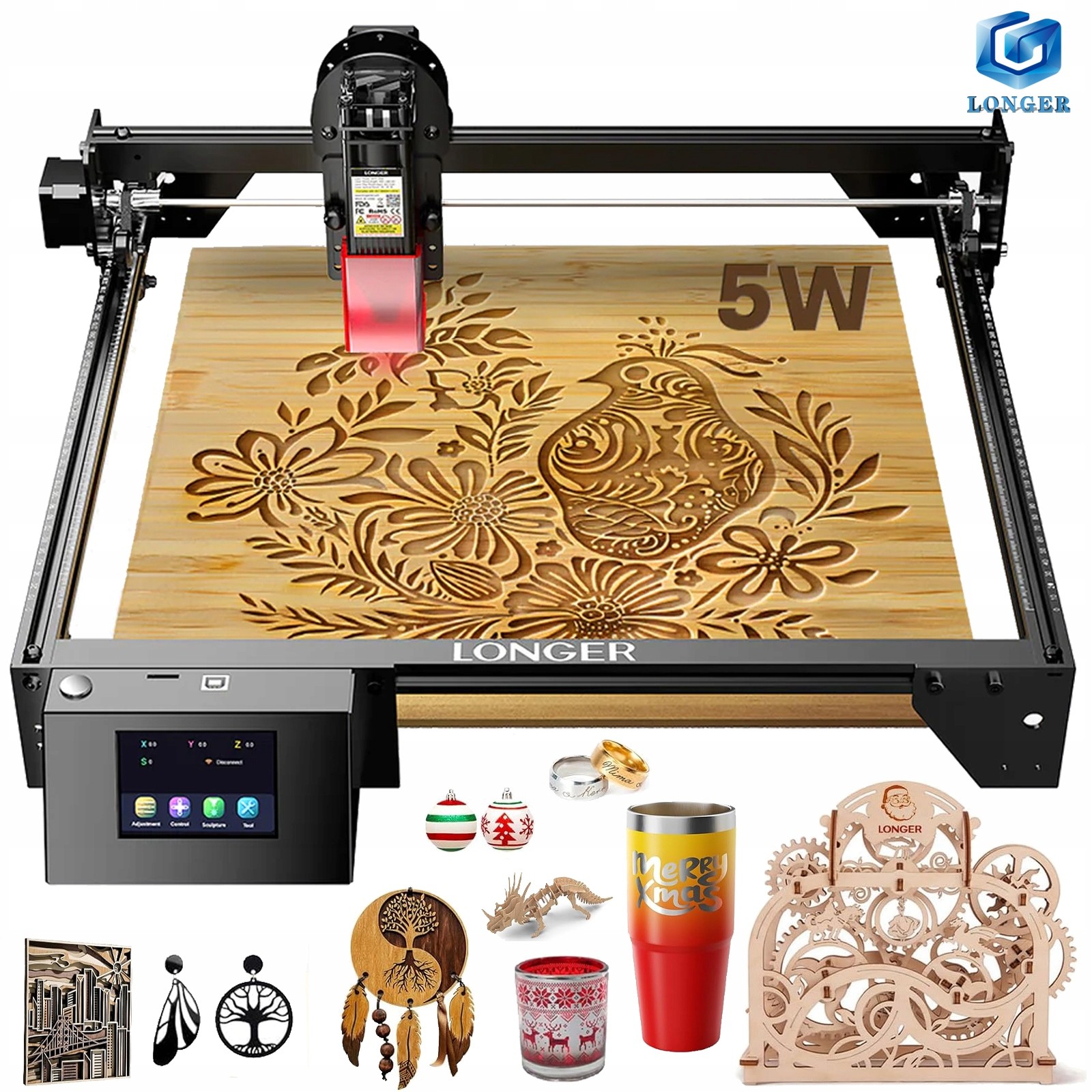60W Laser Engraver 10000mm/min High Precision Laser Engrave Longer Ray5 5W