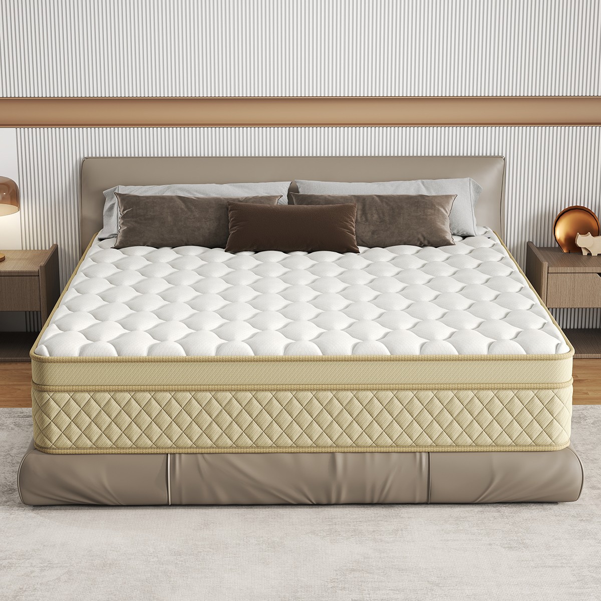 12" 14" Hybrid Mattress Gel Memory Foam Springs Twin Full Queen King In A Box