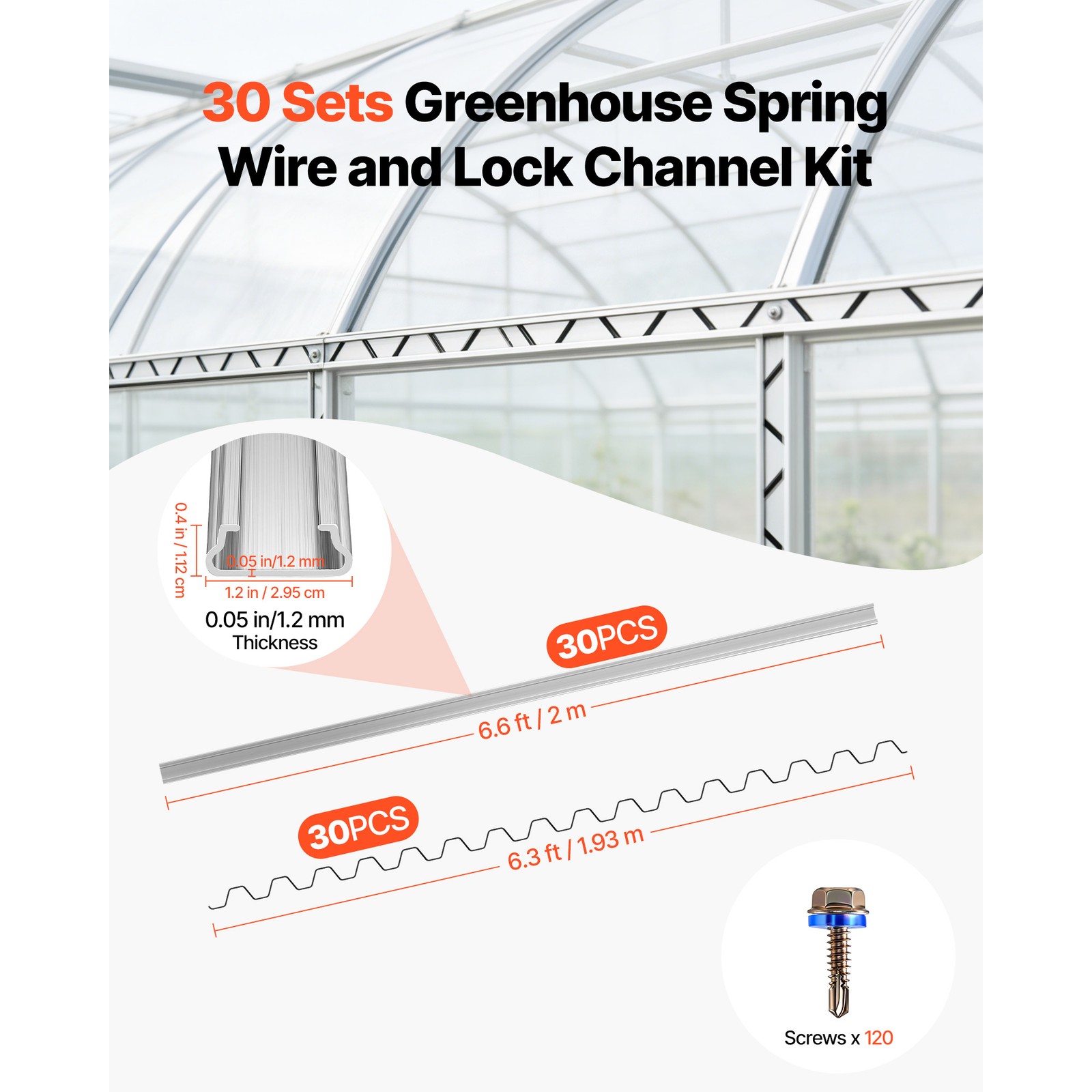 Uimoso Spring Wire & Aluminum Lock Channel Greenhouse Kit