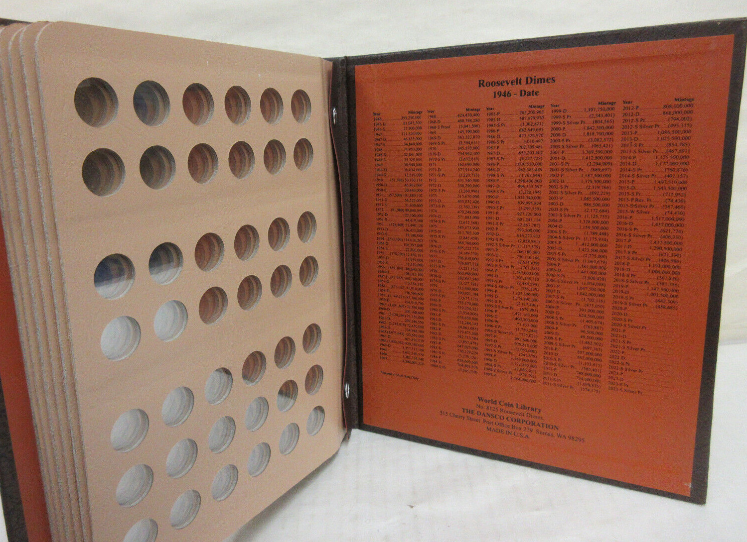 Dansco Coin Album #8125 Roosevelt Dimes 1946-Date w/ Proof Issues NEW SEALED