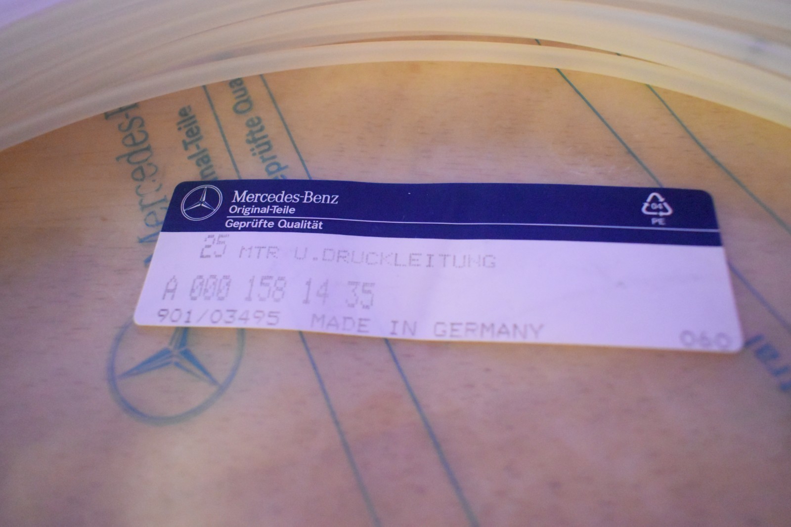 GENUINE MERCEDES-BENZ VACUUM LINE 000 158 14 35 ,WHITE , 1.0X4.0 SOLD BY METER