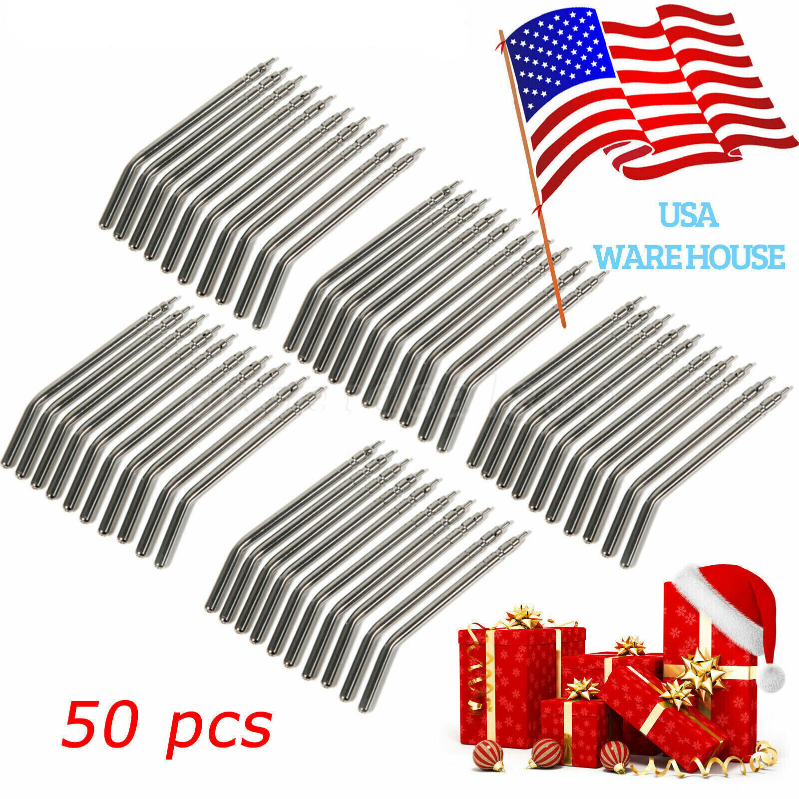 50 Pcs Dental Air Water Spray Triple Syringe Autoclavable Nozzles/Tips/Tubes USA