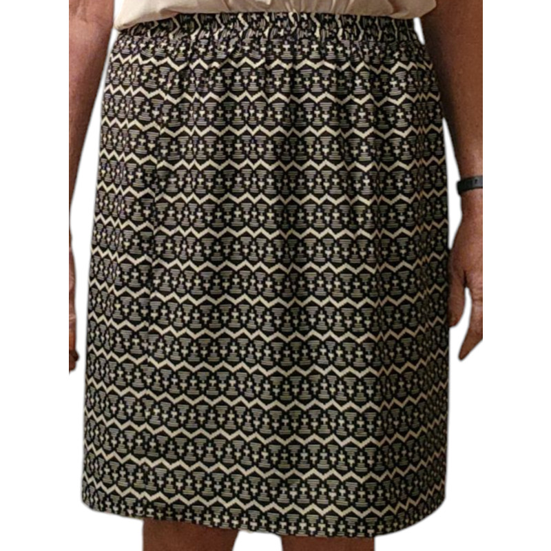 NWT Loft knee-length skirt, black and cream size large, sz 12, 22" length