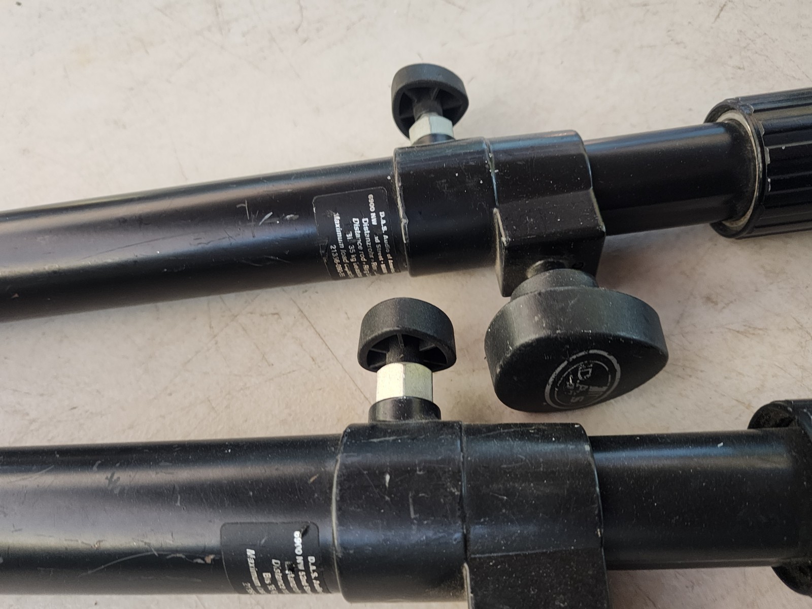 2-DAS DAS-TSP-1 Branded Telescoping Steel Ring Lock Subwoofer Speaker Poles Used