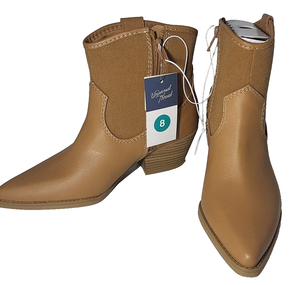 Universal Thread Women's Western Bootie Tan Size 8 Ankle Boots