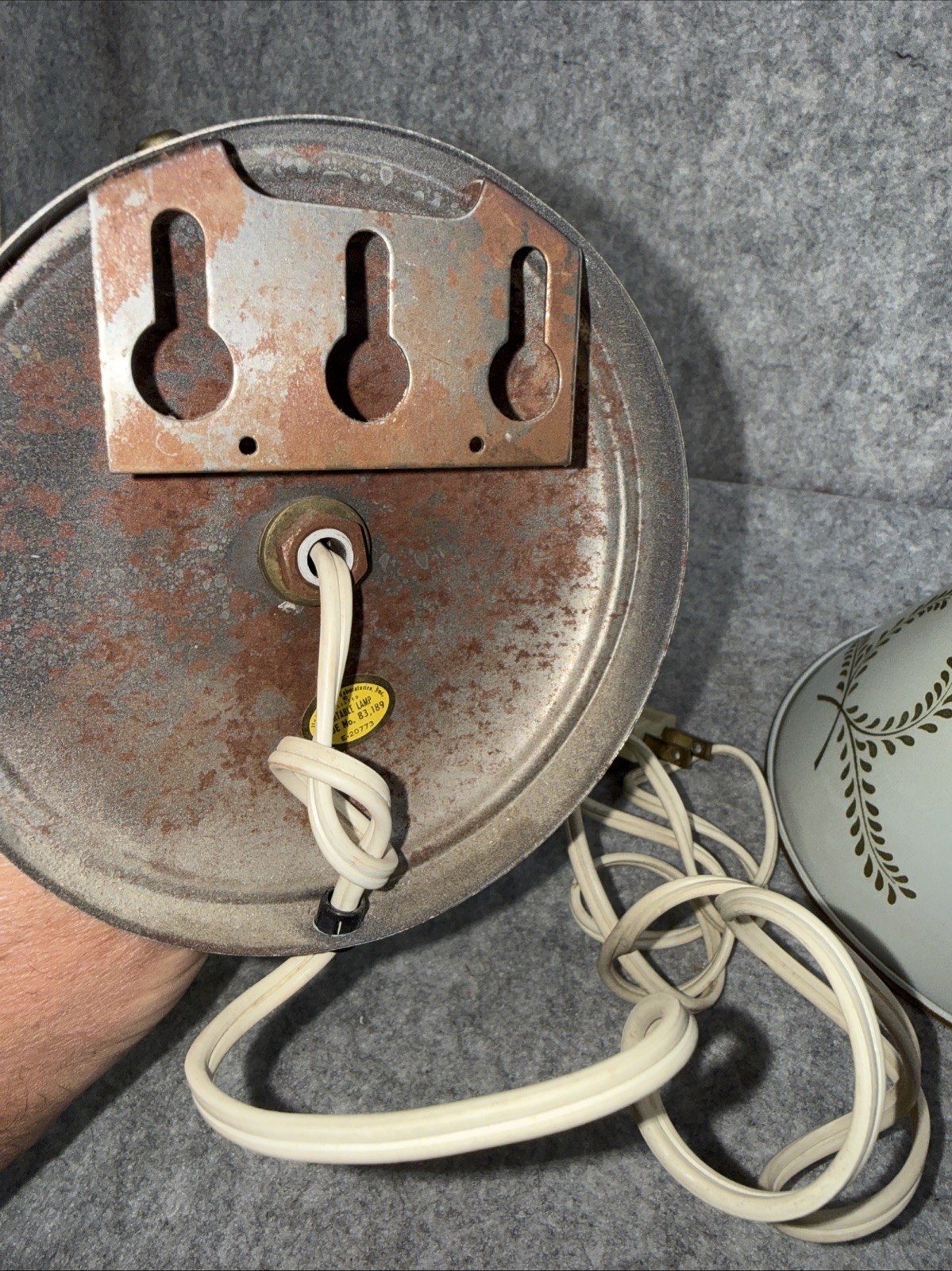 Vintage Tole Toleware Wall Sconce Hanging Metal Plug In Shade Works