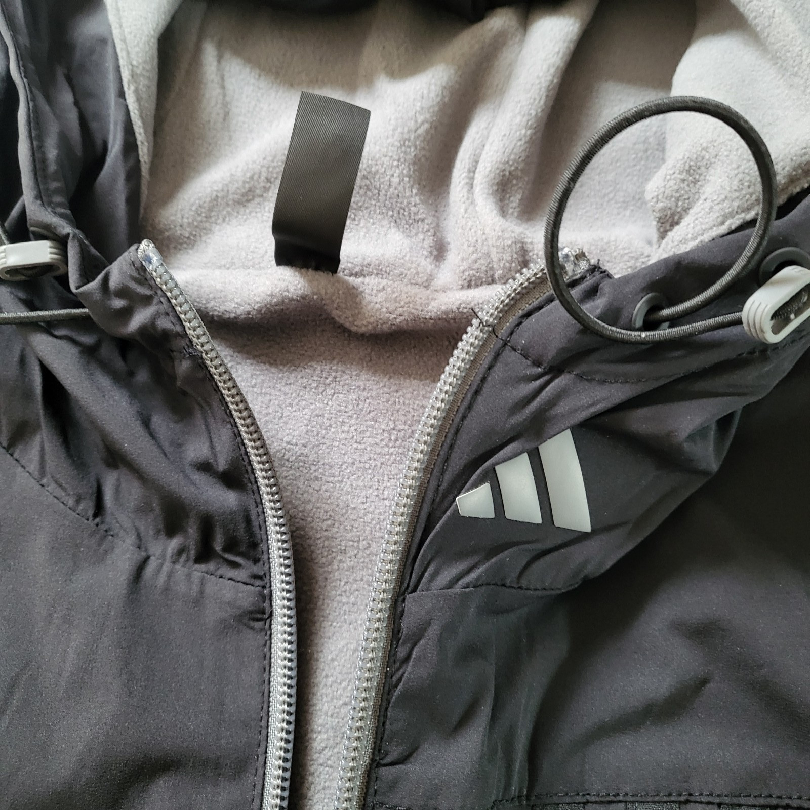 adidas Hoodie Fleece Lined Jacket Full zip Hooded Jacket Size XL