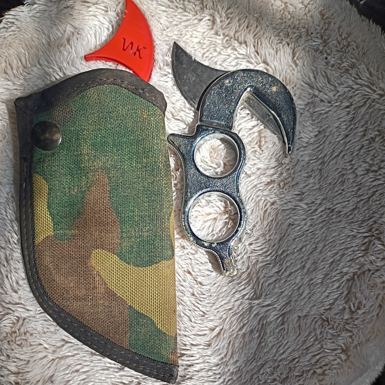 Vintage Wyoming Knife Hunting Field Dressing , Skinning , Caping / Camo Sheath