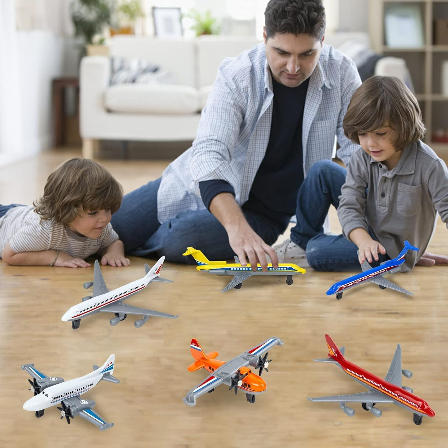 Toy Airplane 6 Pack, Diecast Airplane Toy for Boys Age 3 4-7 8-12, Alloy Planes
