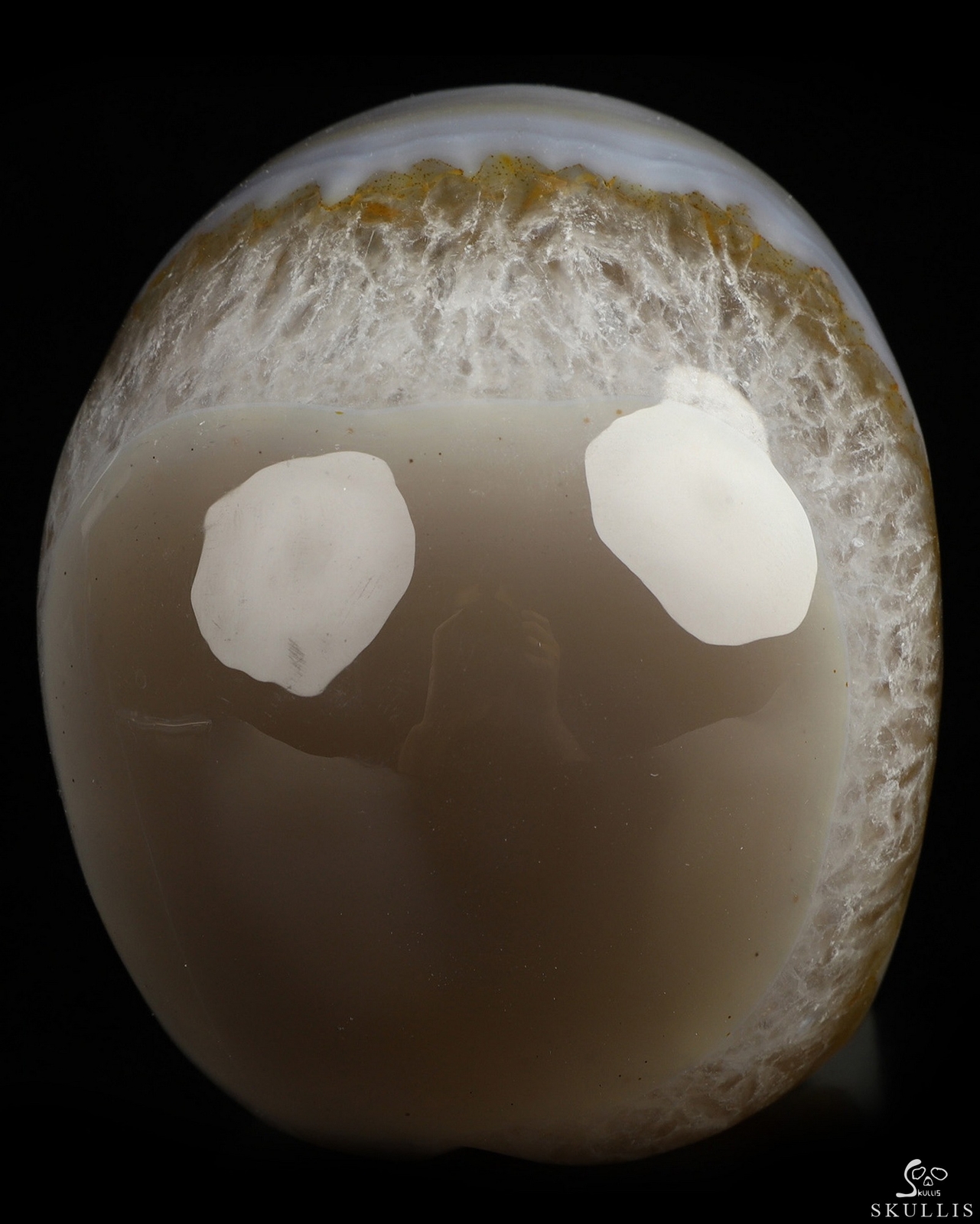 4.0" Premium Brazilian Agate Hand Carved Crystal Skull, Realistic, Healing