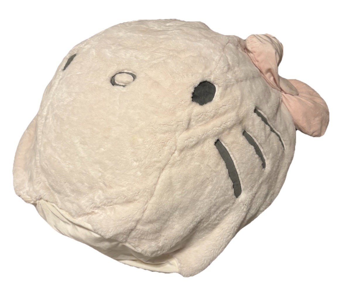 NEW Pottery Barn Teen Hello Kitty Bean Bag Slipcover Faux Fur IVORY Keys Soft