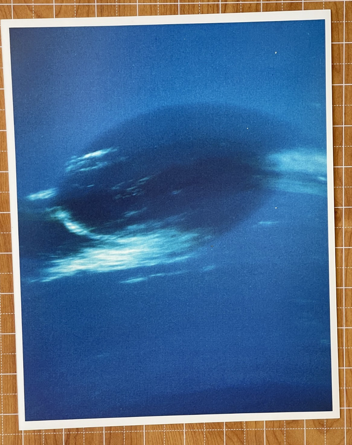 VINTAGE SPACE NASA PHOTO NEPTUNE DARK SPOT VOYAGER JPL KODAK PAPER