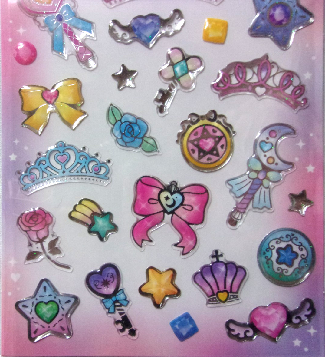 GAIA Love Deco Jewel PVC Sticker Sheet Japan Ribbon