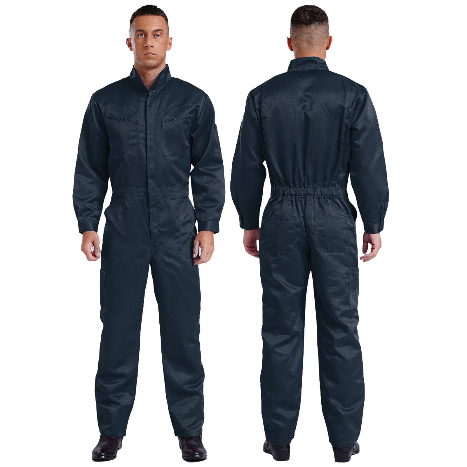 US Men's Cotton Work Coveralls Long Sleeve Dustproof Multiple Pockets Romper