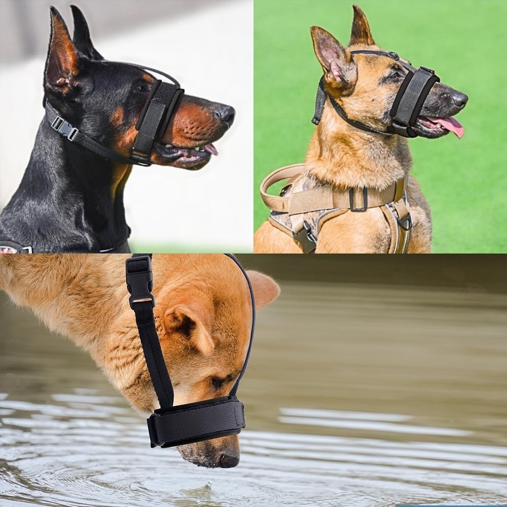 Gentle Dog Muzzle Guard, Soft Neoprene Padding, Prevent Biting, Barking (SMALL)