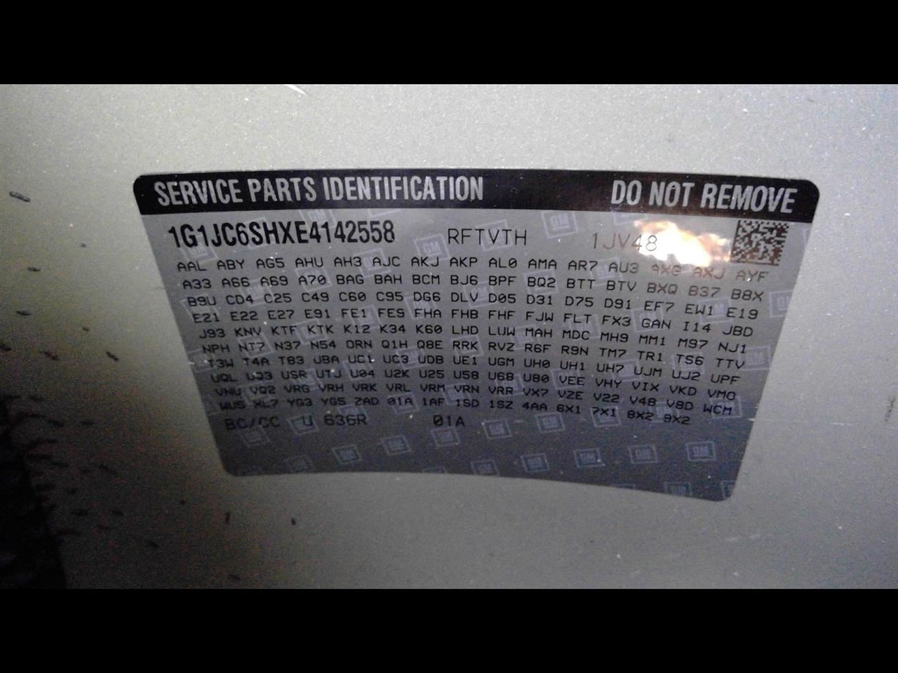 2013-2014 CHEVROLET SONIC Body Control Module BCM 13589097