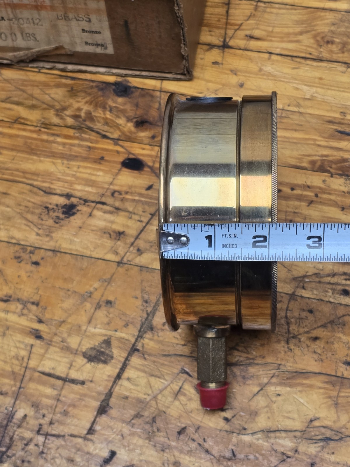 Vintage Industrial Crosby 4-1/2" AA Brass 200PSI Steam Pressure Gauge NOS