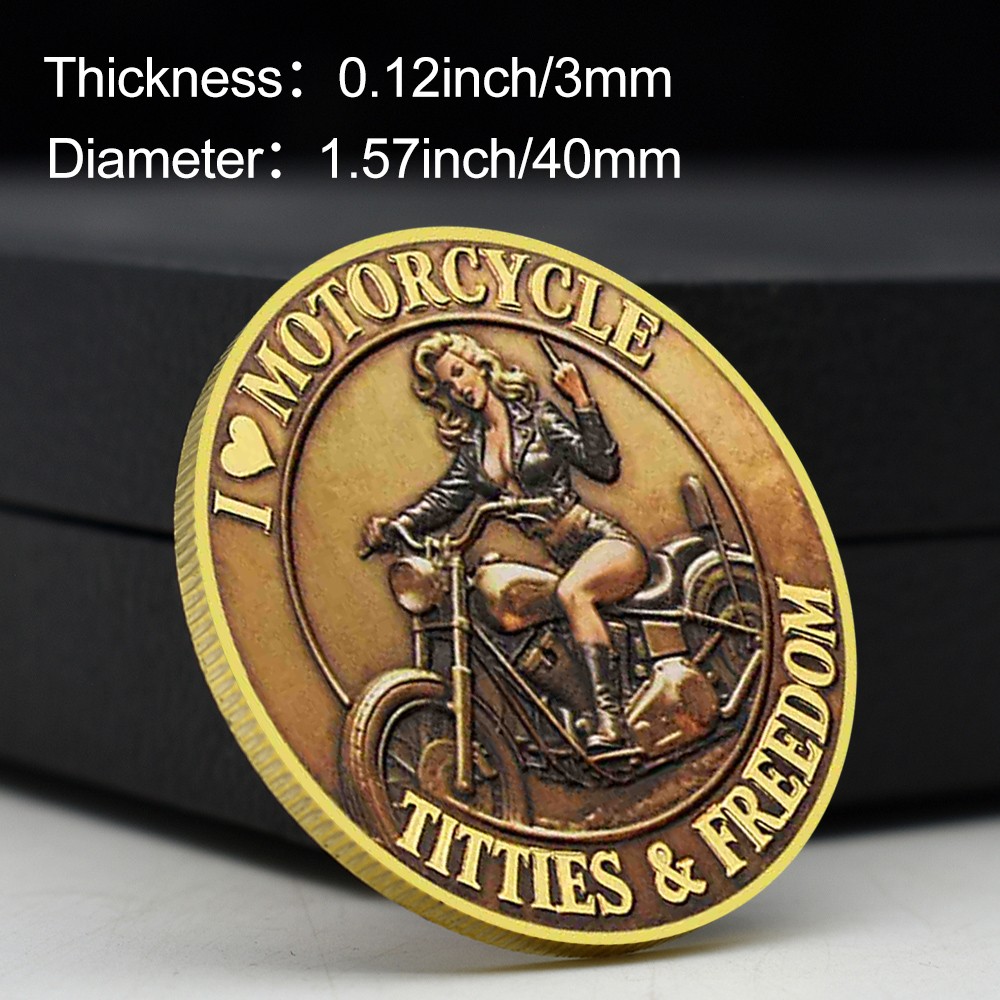 Old Bastards Motorcycle Club Coin - Lifetime Member, Vintage Biker Design Medal