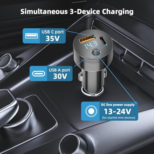 Starlink Mini 12V, 16 AWG, Starlink Mini Car Charger, mgy-car-adapter-adapter