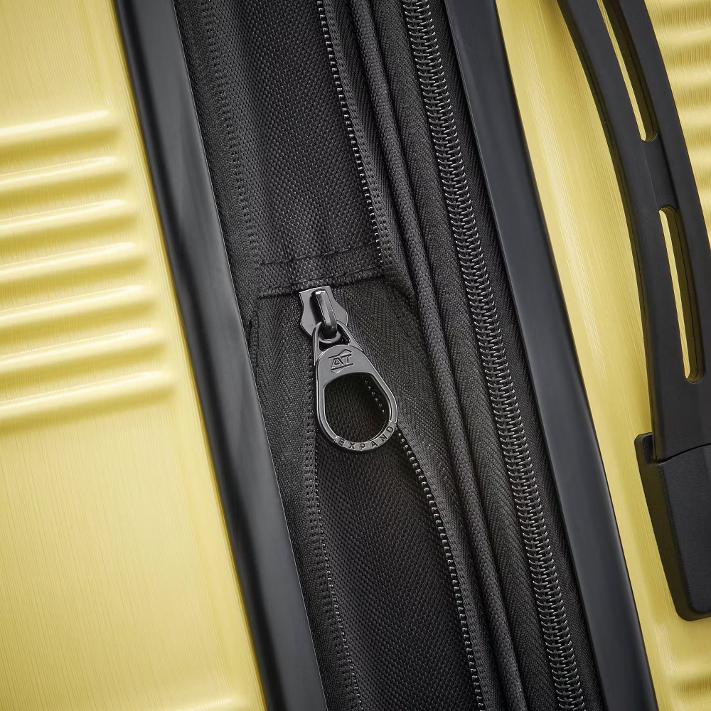 American Tourister Hardside Checked Spinner Suitcase - 28" Yellow