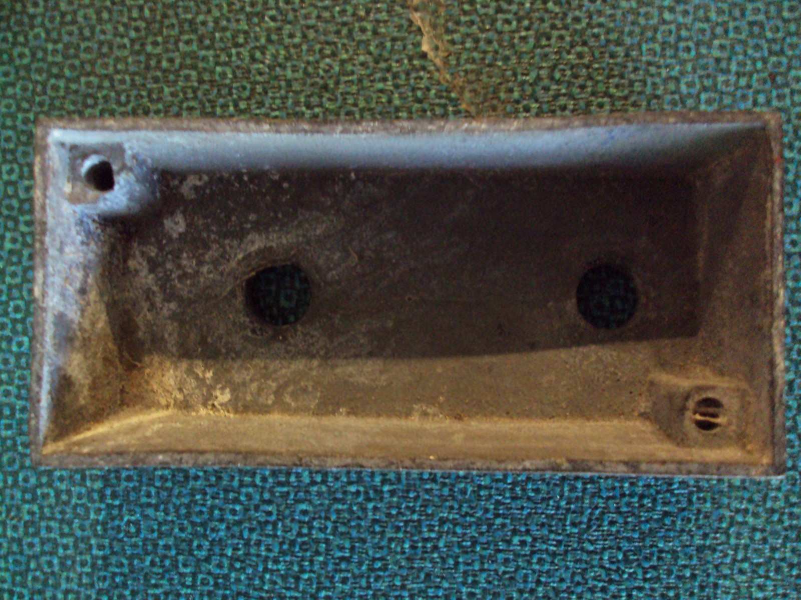 Vintage Elevator Button Case, Red Metal Box, Marked UP DOWN and Holes for Button