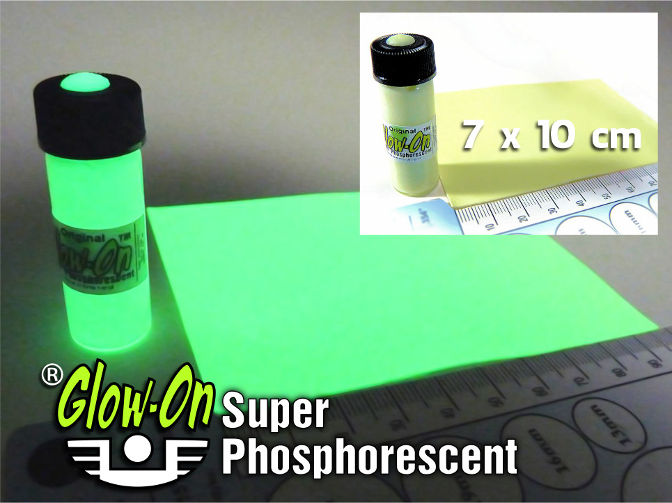 Glow-On 4.6 ml Vial Glow Paint Plus 7 cm x 10 cm Self Adhesive Glow Film