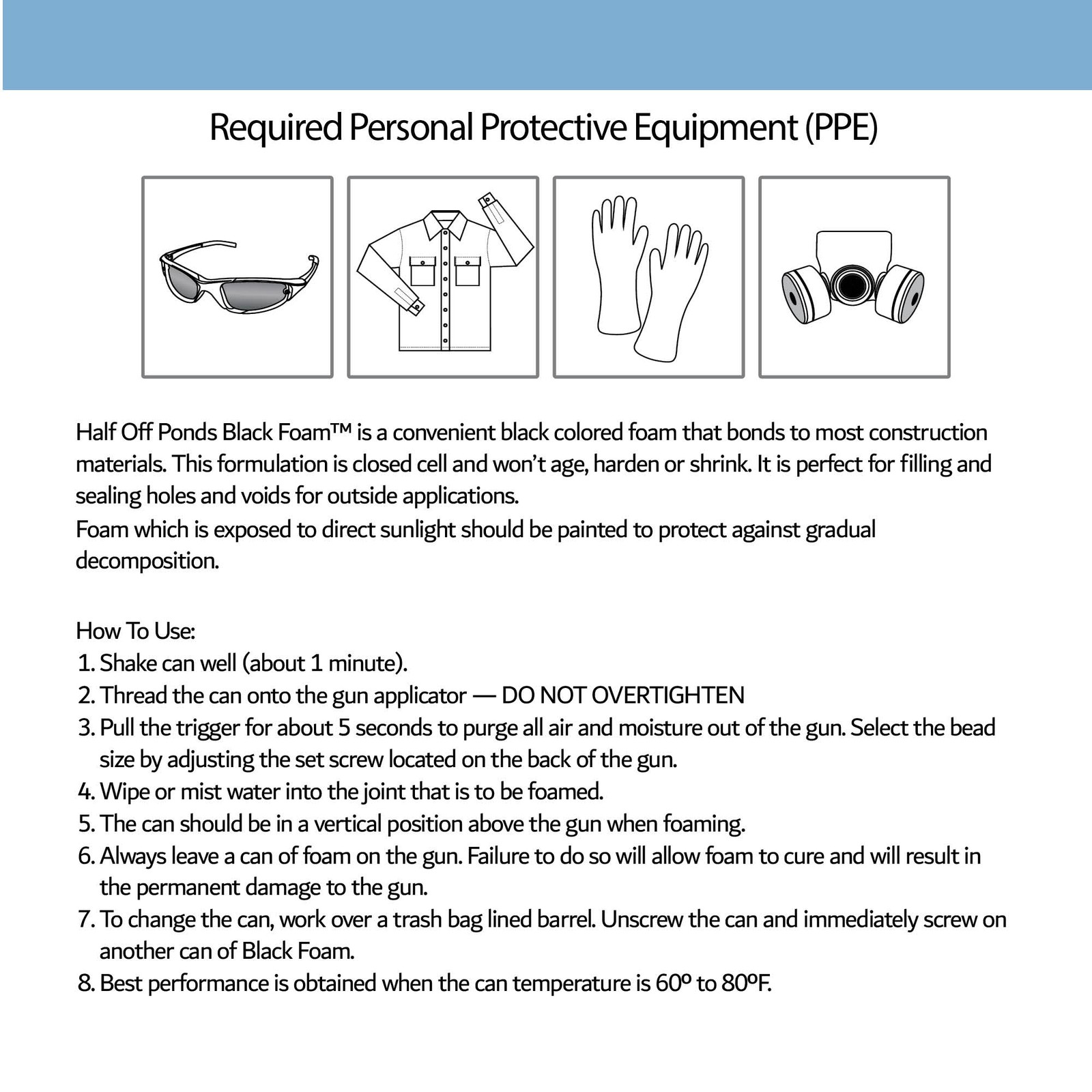 12 Pack Waterfall Gun Foam 24oz – Black Expanding Pond & Rock Sealant Cans