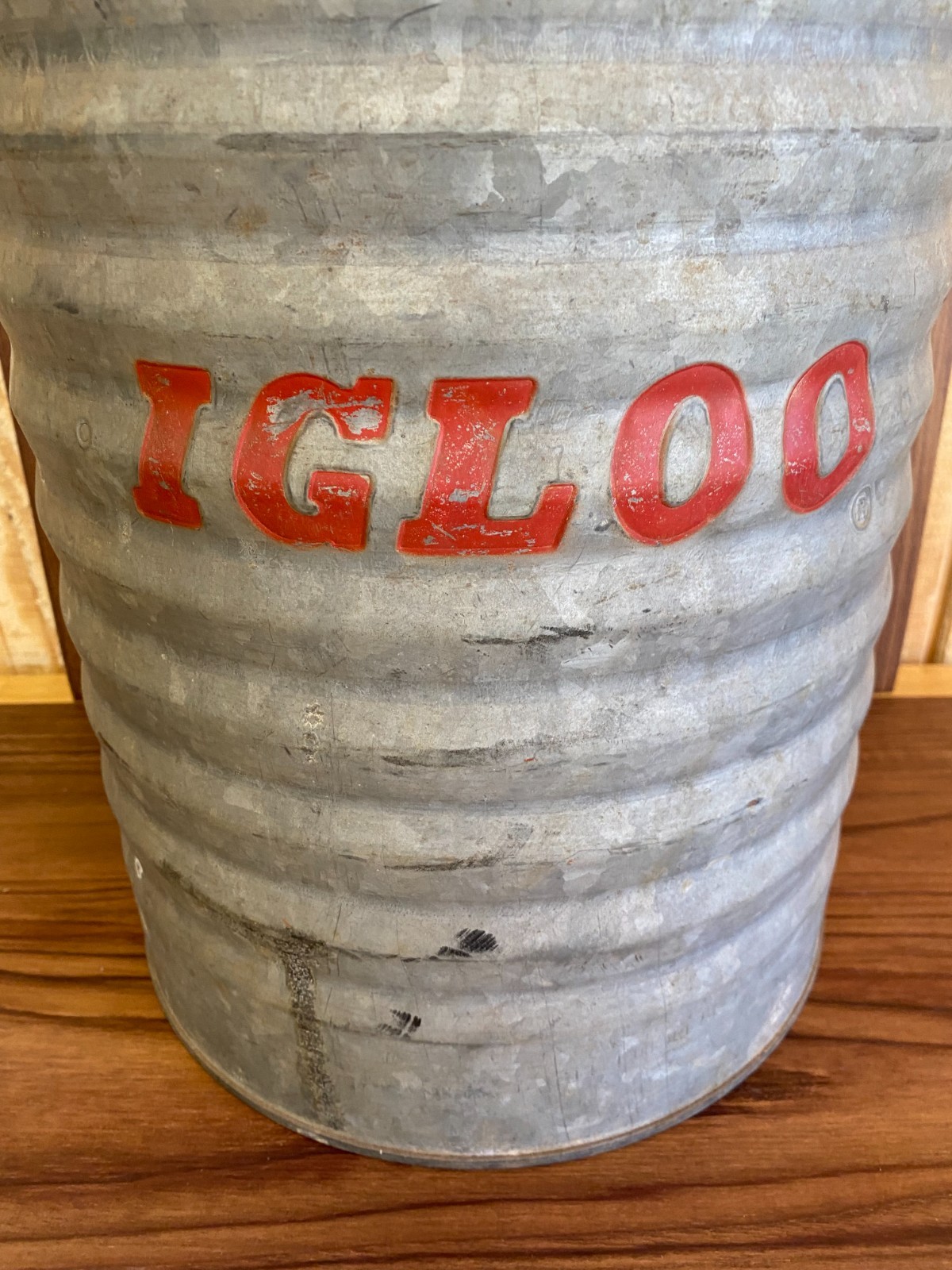 WOW NO SPOUT RARE Igloo Galvanized Metal 3 Gallon Vtg Cooler Water Dispenser Jug