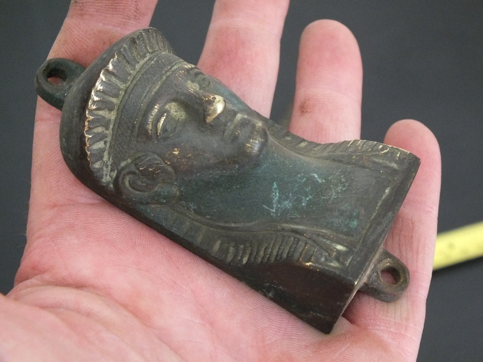 PAIR VINTAGE BRASS SPHINX EGYPTIAN MOUNTS ORMOLU HARDWARE FURNITURE MOUNT