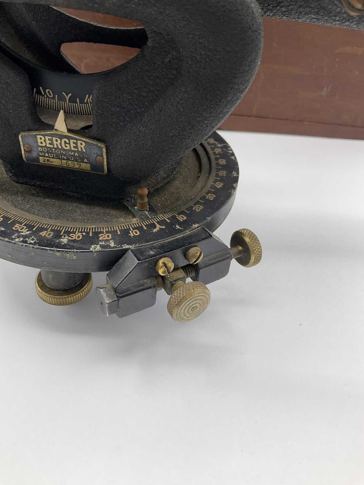 Vintage Berger Engineering Instruments Surveying Transit & Wood Box