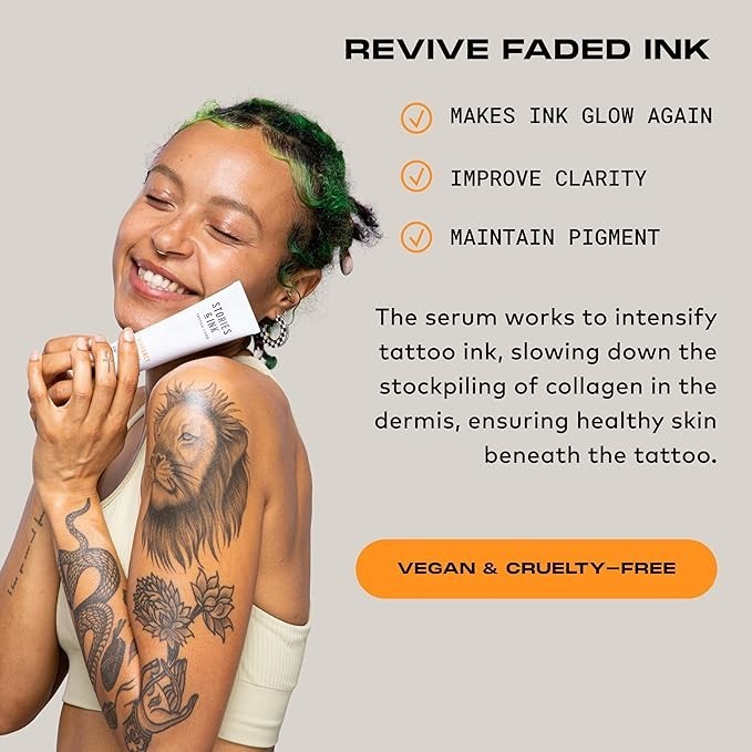 Stories & Ink Healed Tattoo Vibrancy Serum 2 Oz All Skin Tones Styles Brightens