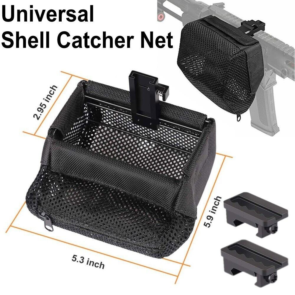 Universal Brass Shell Catcher Net with Picatinny Rail Mount Heat Resistant Mesh