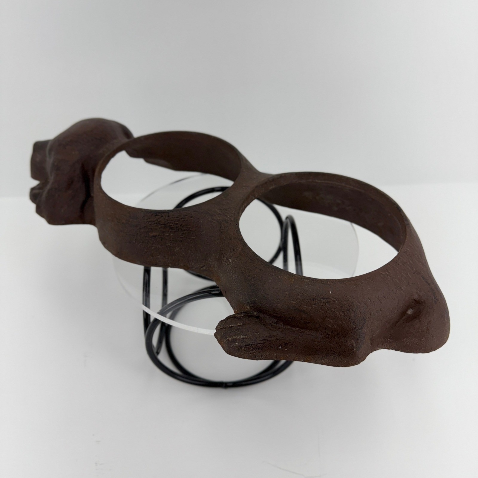 Vintage Cast Iron Dog Feeder Plant Holder Home Garden Cast Iron Sculpture Boho