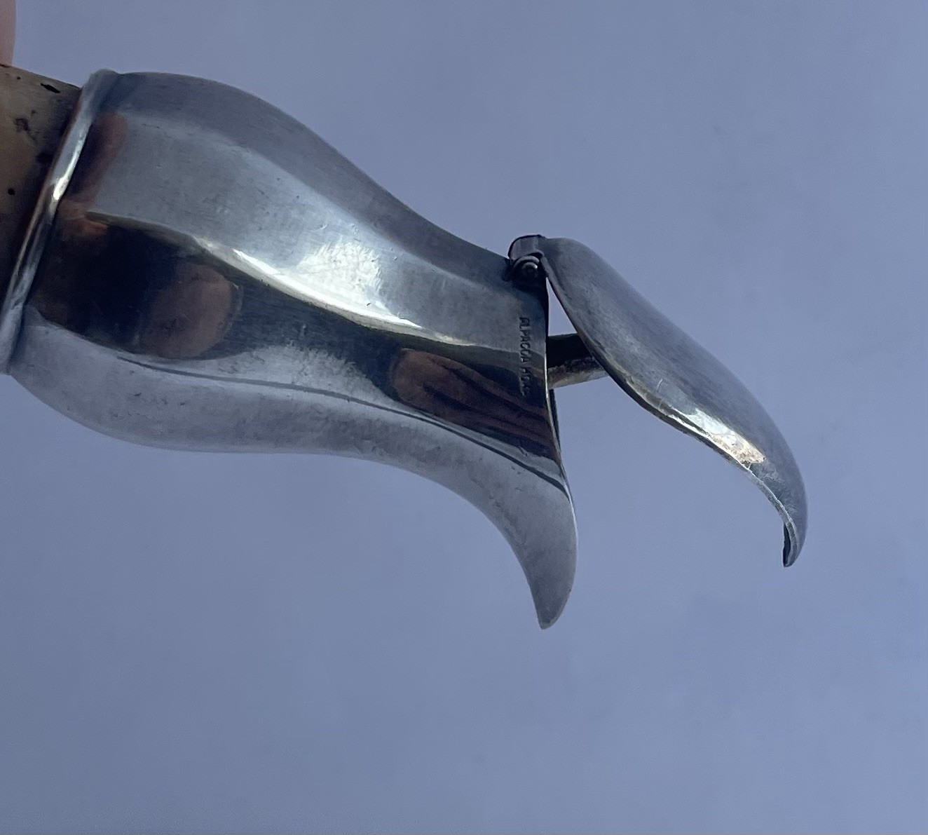 ATQ VTG German Alpacca Hoka Deco Silver Plated Liquor Pourer Counter Balanced